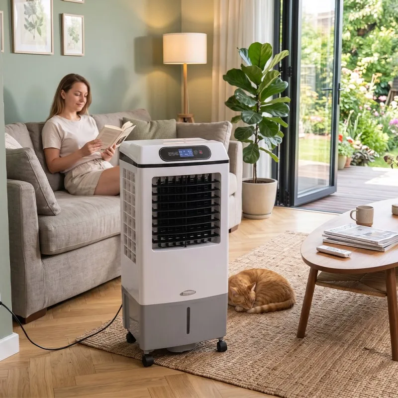 Rafraîchisseur d’air 35 L  4000 m³/h avec 3 vitesses et Télécommande - miniature 3 - Zenkaa