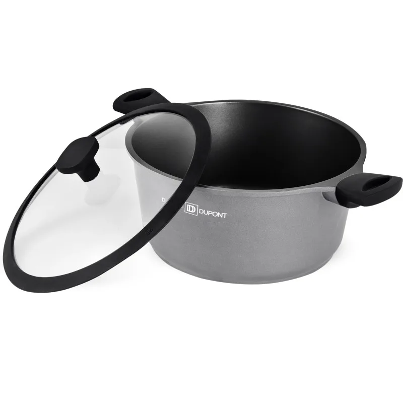 Faitout fonte d’aluminium 28 cm avec couvercle CHAMBORD TITANE FT28TFI Durant Dupont - miniature 3 - Zenkaa