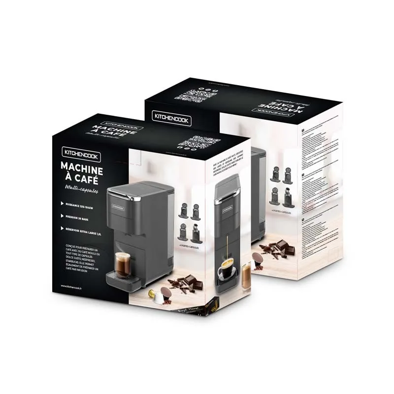 MACHINE À CAFÉ MULTI DOSETTES ET CAFÉ MOULU MULTI II GREY KITCHENCOOK - miniature 8 - Zenkaa