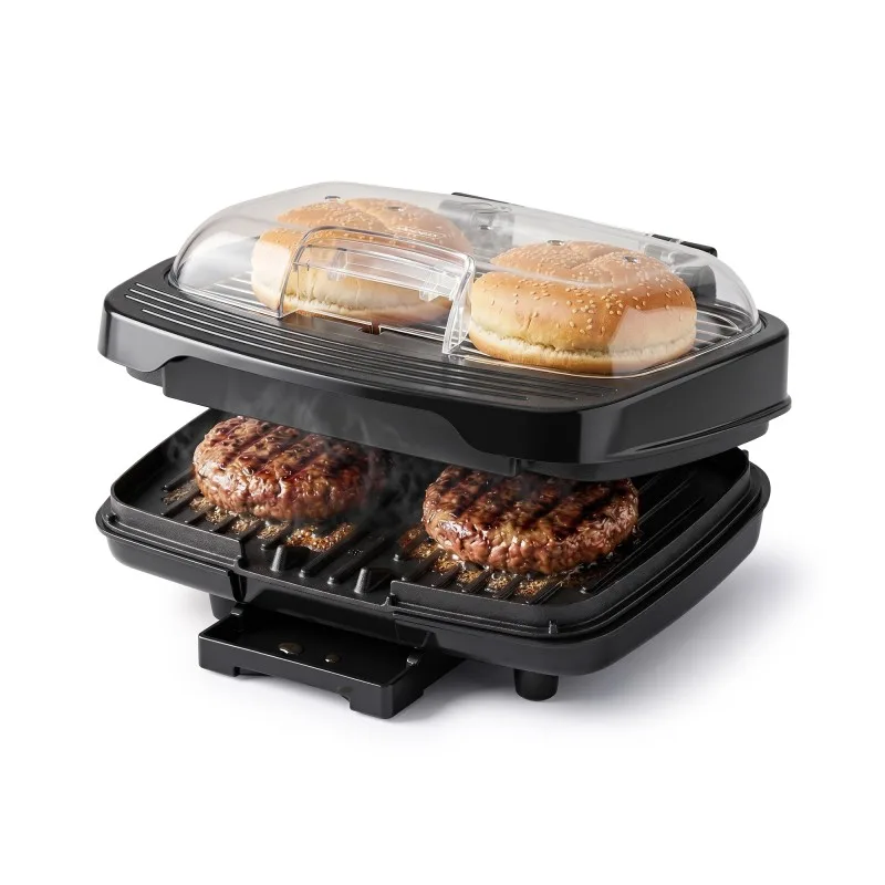 Kitchencook - KBURGER - Grill à hamburgers - 1000 W - Double plaque - miniature 7 - Zenkaa