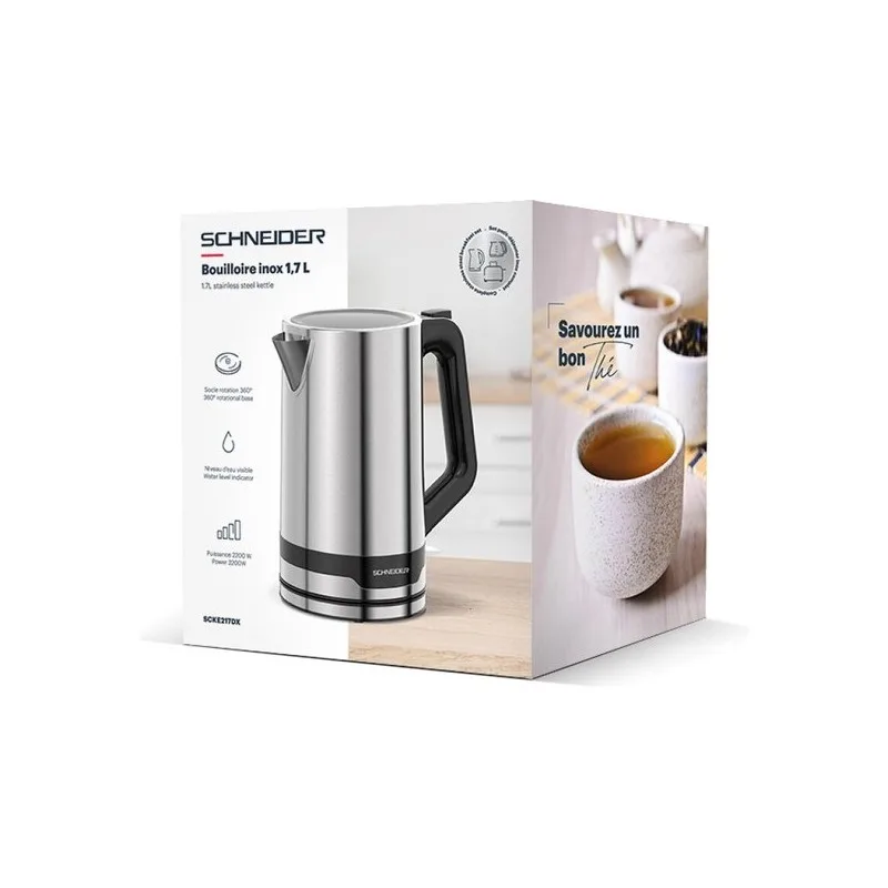 Bouilloire inox 1,7l SCKE217DX SCHNEIDER - miniature 3 - Zenkaa