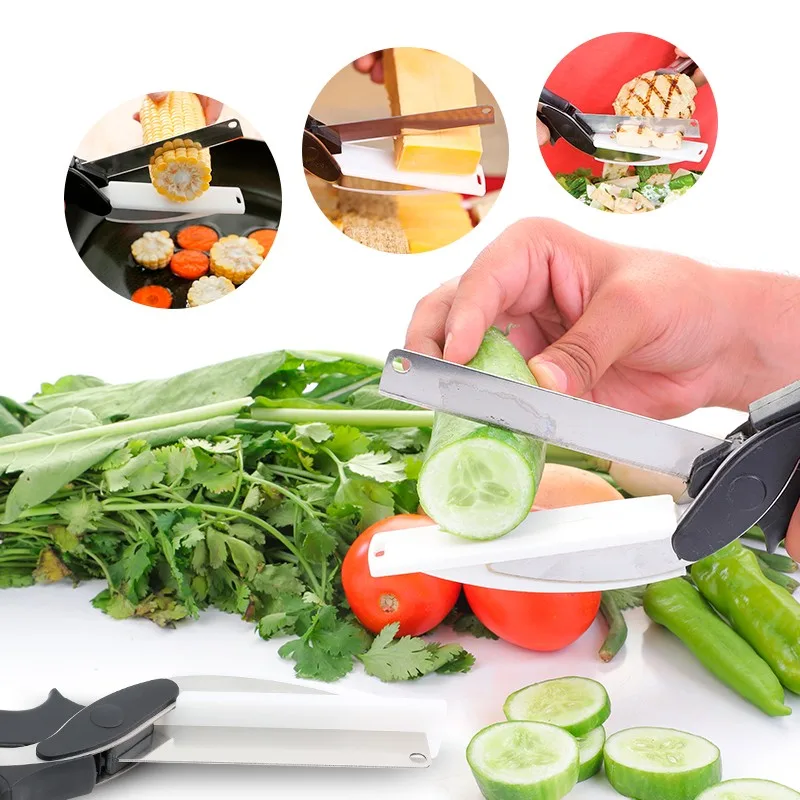 CI200 - Couteau planche multifonction - Ciseaux de cuisine - Lame inox - Poignée ergonomique - miniature 2 - Zenkaa