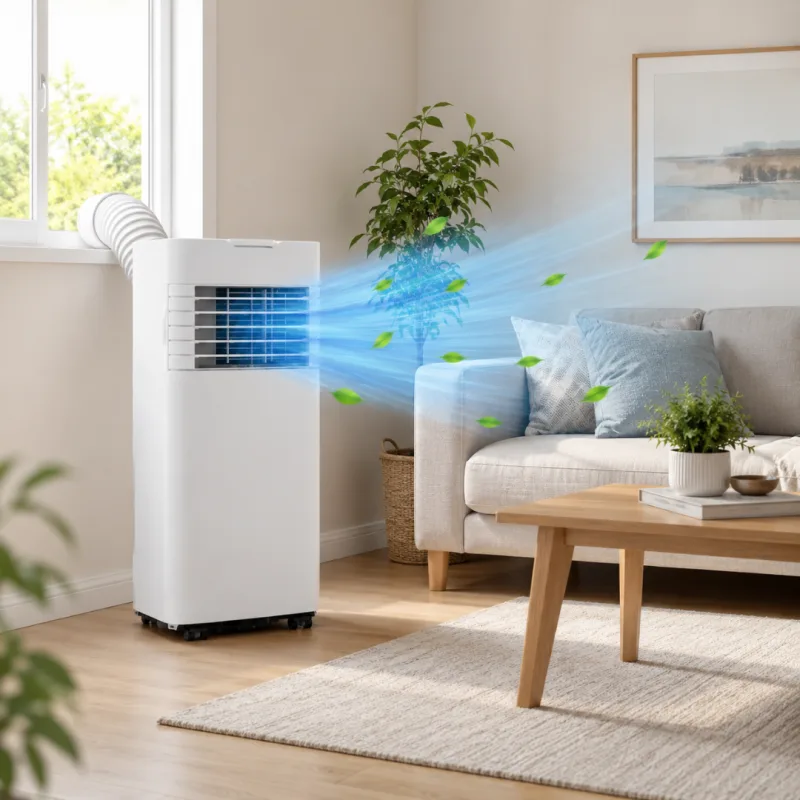 Climatiseur mobile - Blanc - 9000 BTU/h - 2 vitesses - 12 à 18 m² - miniature 2 - Zenkaa