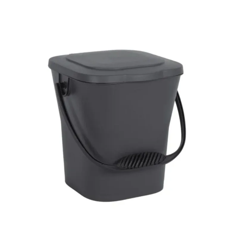 EDA - Poubelle à compost - Gris anthracite - 6 L - Couvercle hermétique - Anse - miniature 3 - Zenkaa
