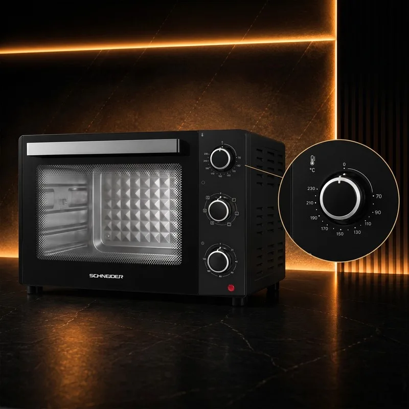 Schneider - SCEO2355MFB - Noir - Four électrique 55 L multifonction - Tournebroche - 1900 W - miniature 8 - Zenkaa