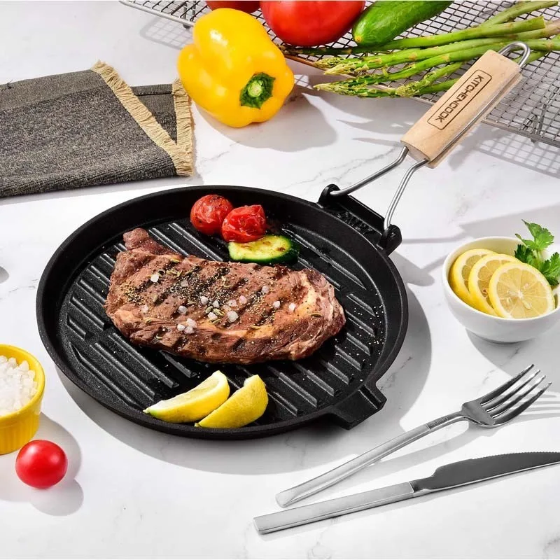 Grill rond en fonte émaillée 27 cm GRILL27A TFI KITCHENCOOK - miniature 2 - Zenkaa