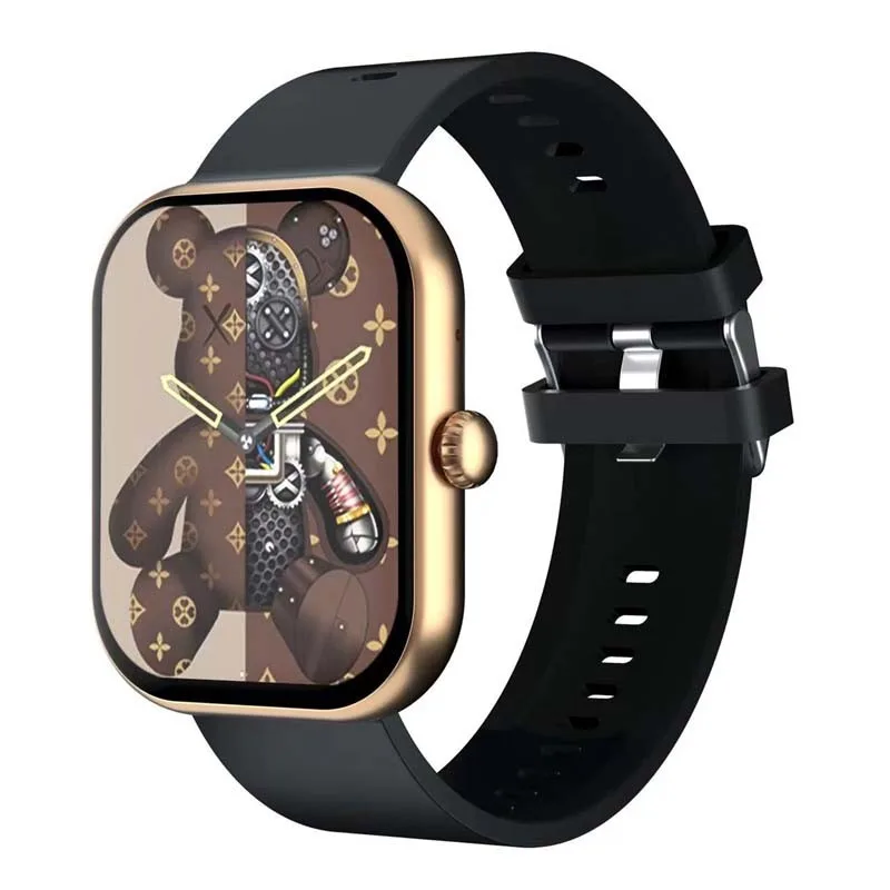 MONTRE CONNECTÉE CADRAN GOLD 2 BRACELETS SILICONE NOIR ET BEIGE INWATCH II GOLD ICONIC - miniature 8 - Zenkaa