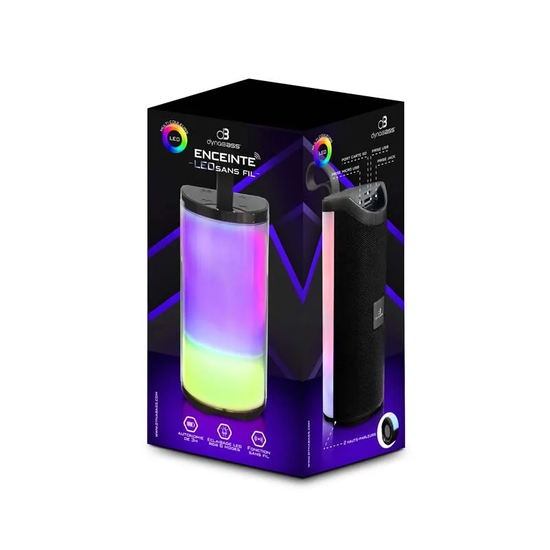 ENCEINTE NOIRE SANS FIL DBE20 DYNABASS - miniature 7 - Zenkaa