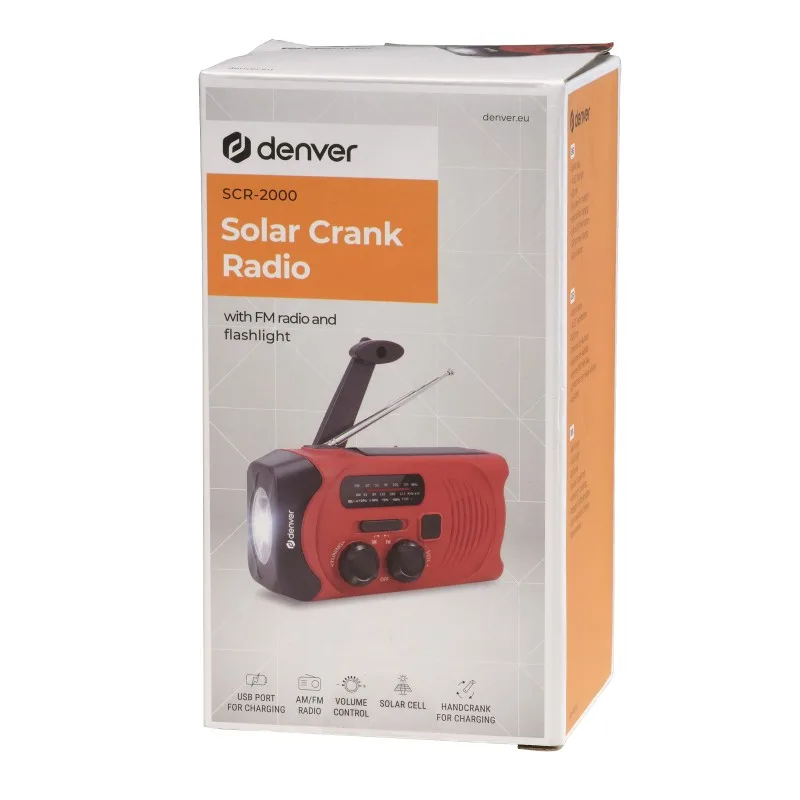 Denver - SCR-2000 - Radio portable solaire et manivelle - AM/FM - Lampe LED 1W - Batterie 2000mAh - Charge USB - Sirène SOS - miniature 8 - Zenkaa