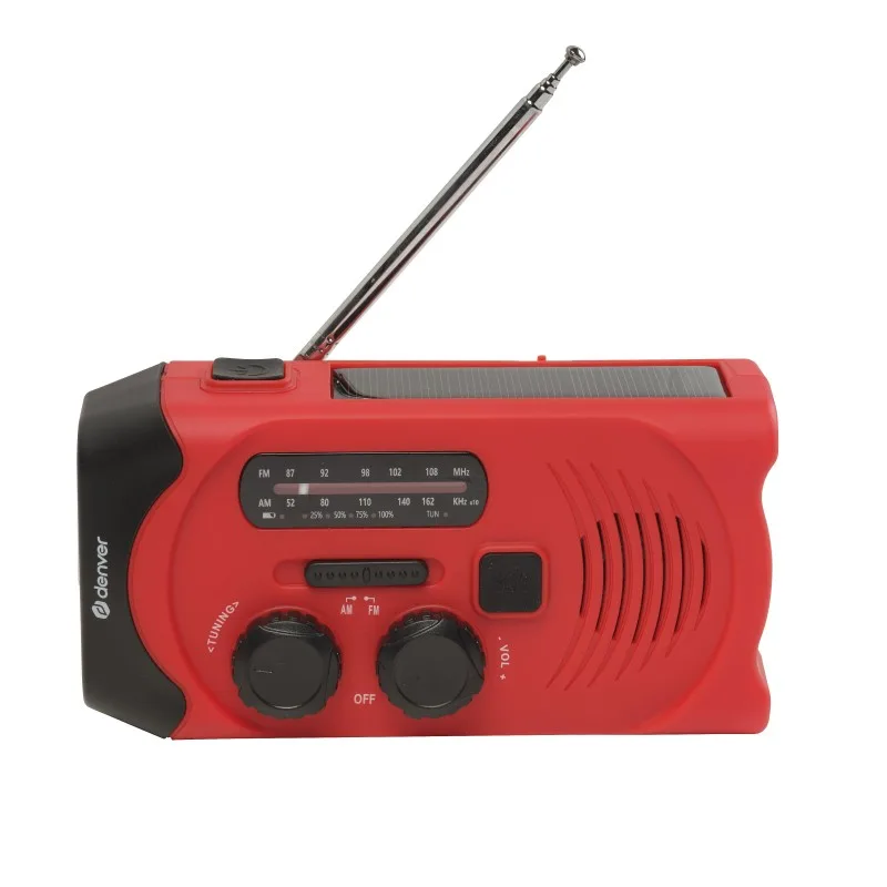 Denver - SCR-2000 - Radio portable solaire et manivelle - AM/FM - Lampe LED 1W - Batterie 2000mAh - Charge USB - Sirène SOS - miniature 2 - Zenkaa