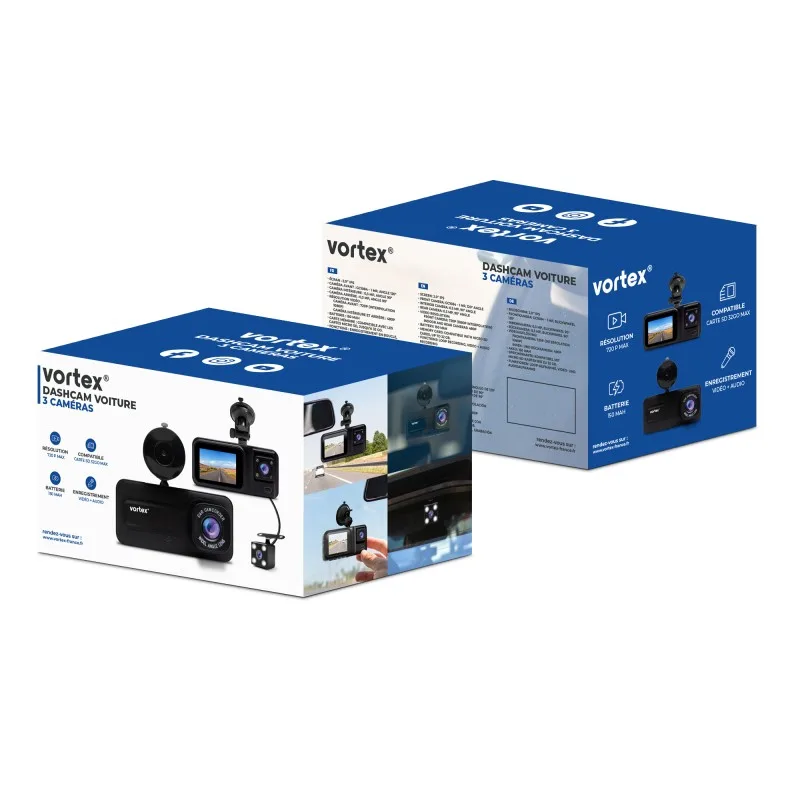 Vortex - Mobile Eyes - Dashcam voiture 3 caméras avant arrière intérieur - miniature 6 - Zenkaa