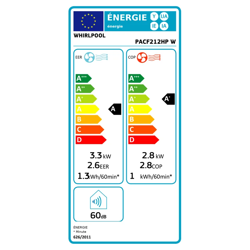 Whirlpool - PACF212HP W - Blanc - Climatiseur mobile réversible - 12000 BTU - Wi-Fi - miniature 5 - Zenkaa