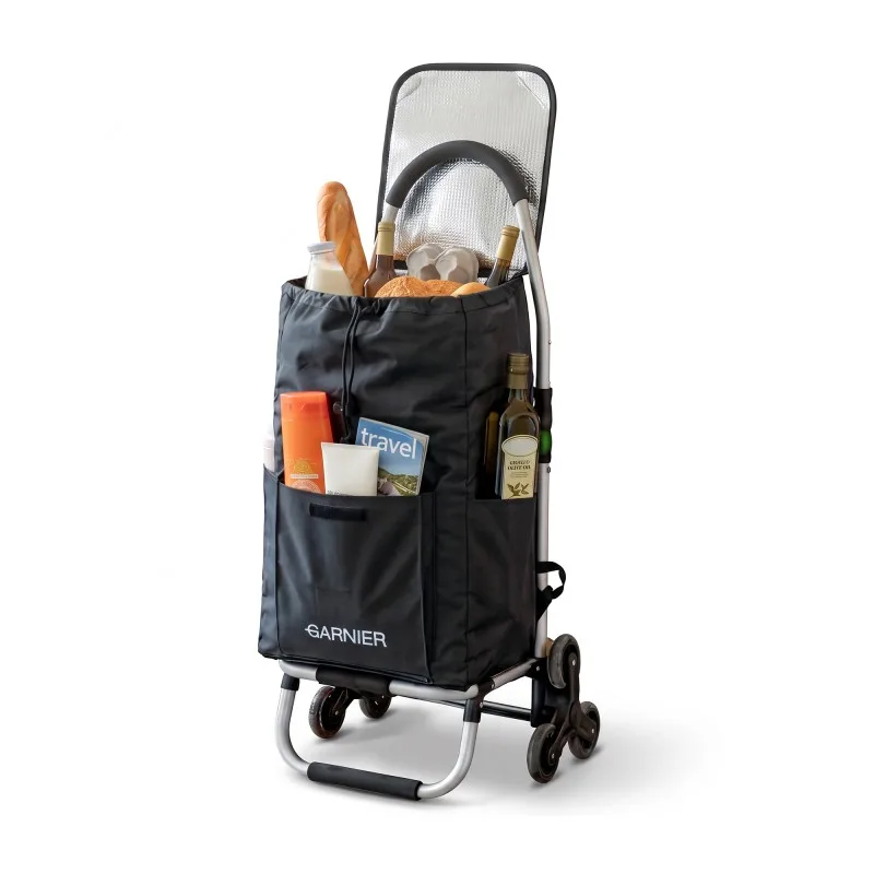 Garnier - Caddy Flex - Noir - Chariot de course pliable 3-en-1 - Sac isotherme - 6 roues - miniature 2 - Zenkaa