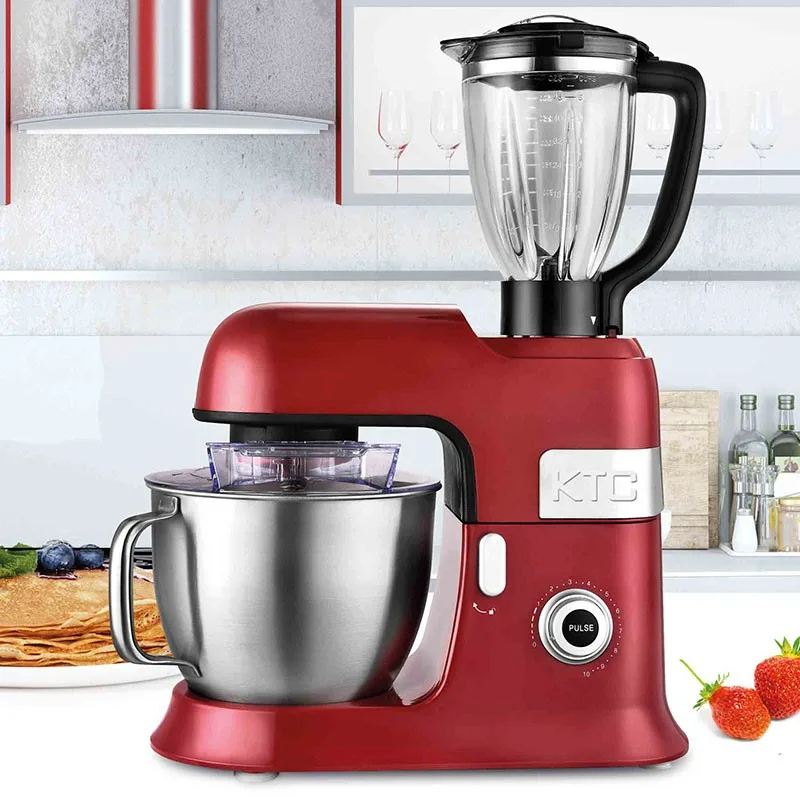 Robot pétrin avec blender en verre et accessoires en teflon EXPERTXL rouge Kitchencook - Reconditionné - miniature 4 - Zenkaa