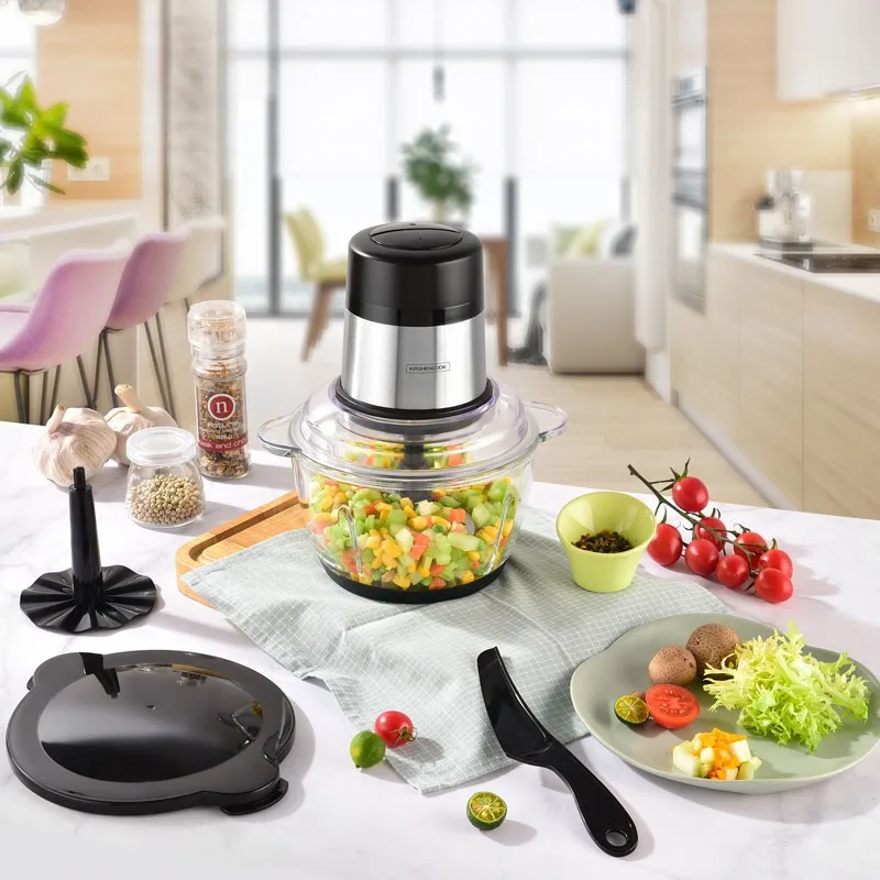 Hachoir électrique 2L avec lames en inox MIXPOD2000 inox Kitchencook - miniature 3 - Zenkaa
