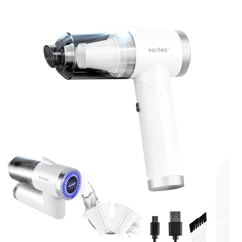Vortex - CRC90 White - Aspirateur à main sans fil pliable avec LED et accessoires - miniature 10 - Zenkaa