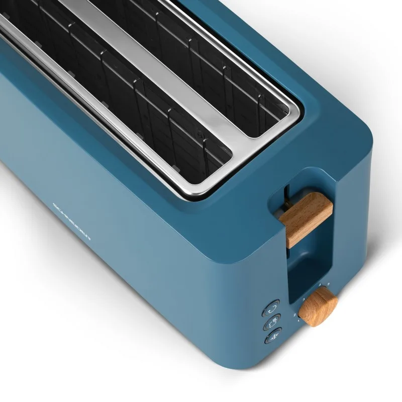 Schneider - SCTON2LBL - Grille-pain longue fente Fjord - 2 fentes - 1550 W - Bleu pétrole - miniature 5 - Zenkaa