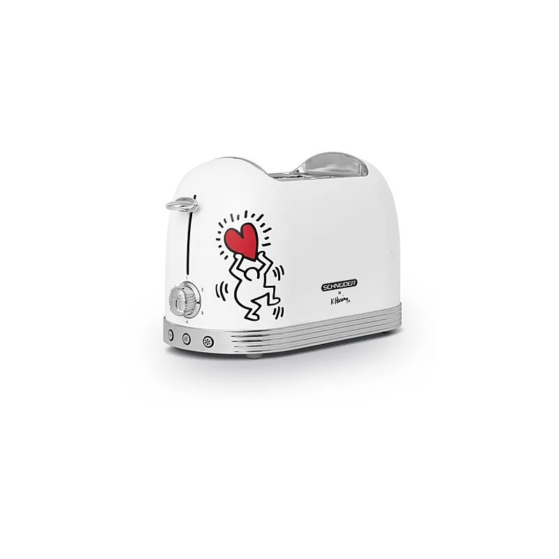 Schneider - SCTO2KTECW - Grille-pain Keith Haring 2 fentes - Tech Art blanc mat - 815 W - miniature 3 - Zenkaa