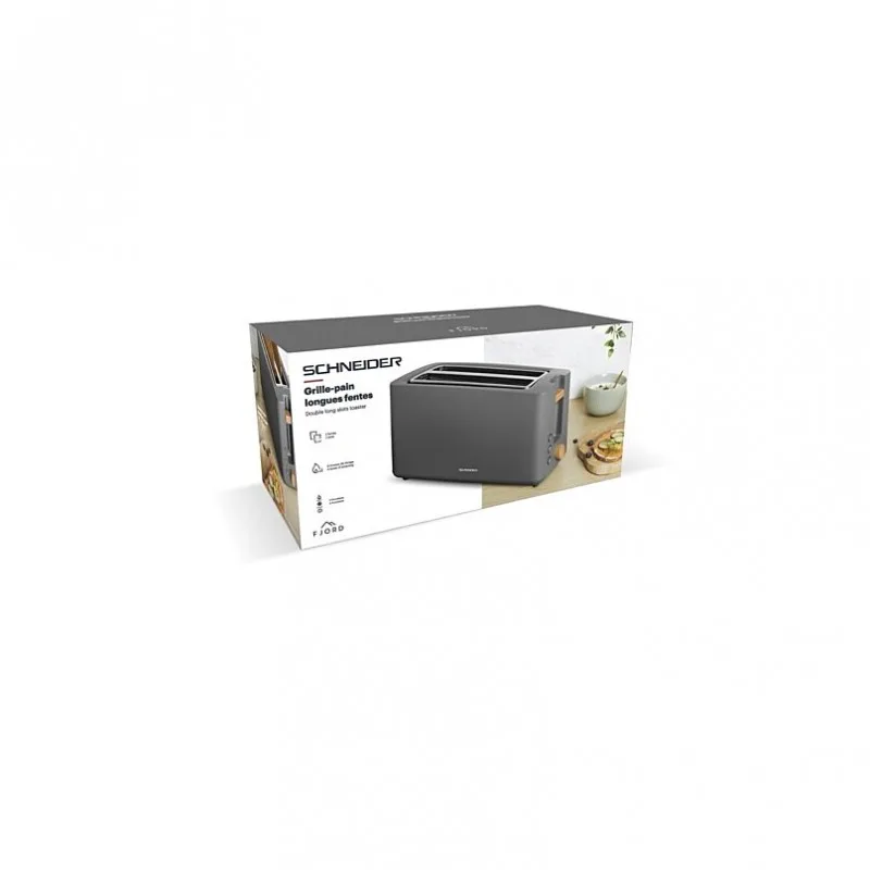 Schneider - SCTON2LG - Gris orage - Grille-pain longue fente Fjord - 2 fentes - 1550 W - miniature 5 - Zenkaa