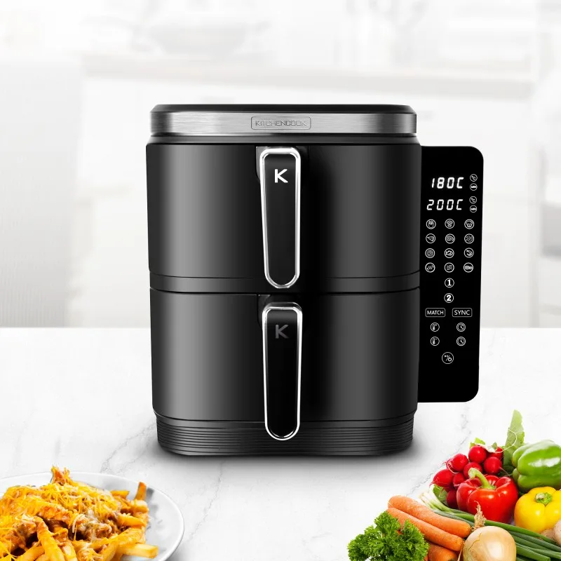 KitchenCook - AIRFLOW 12 - Double friteuse à air verticale 12L - 12 programmes - miniature 3 - Zenkaa