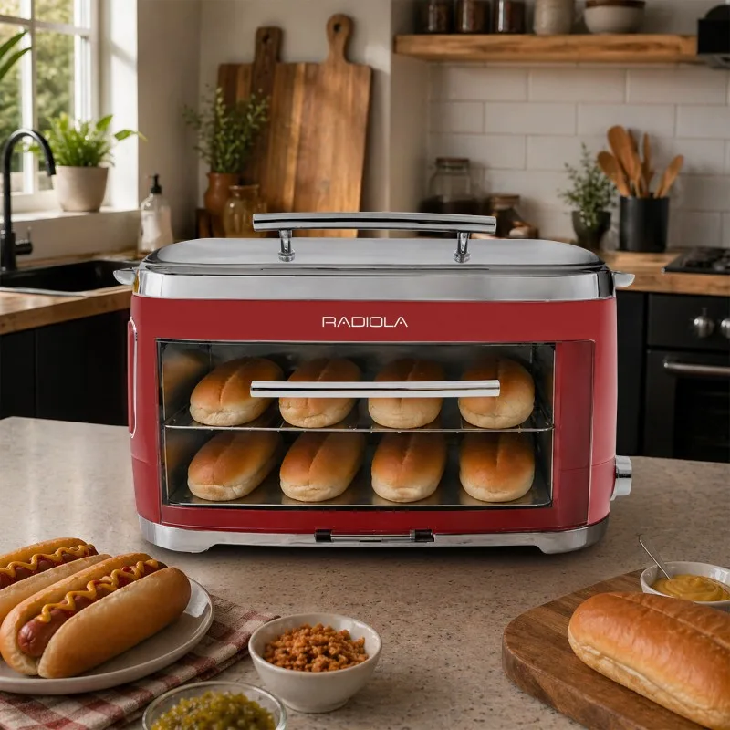 Radiola - DOGDOG RED - Machine à hot-dogs - 5 rouleaux chauffants - Chauffe-pain - 260 W - miniature 5 - Zenkaa