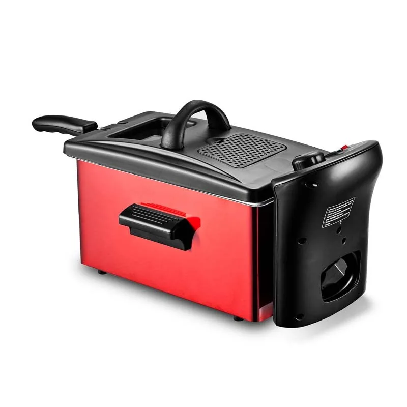Friteuse semi-pro inox grand volume 3L rouge KFRY Kitchencook - miniature 6 - Zenkaa