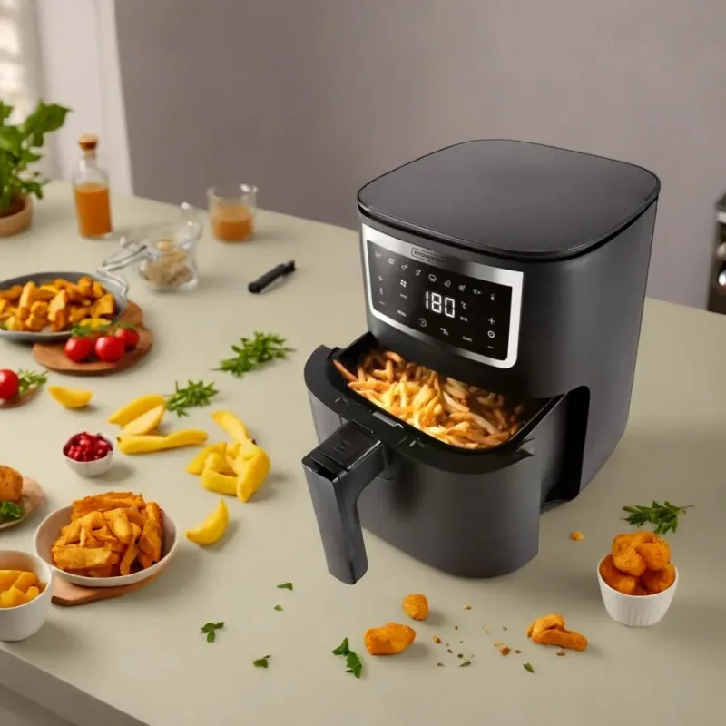 Kitchencook - Friteuse Sans Huile 4L - 8 programmes - Minuterie Numérique - Thermostat Réglable - 1400w - Noir - miniature 2 - Zenkaa