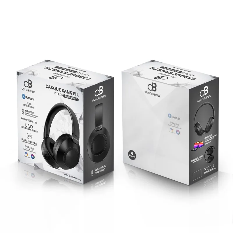 Dynabass - DBX560 BLACK - Casque Bluetooth antibruit - 10h autonomie - Micro intégré - miniature 5 - Zenkaa