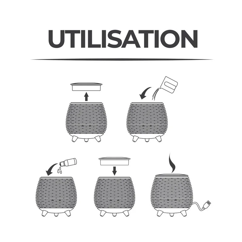 Diffuseur d'arôme, humidificateur et lampe Ultrasonique AROMI blanc Yoghi - miniature 9 - Zenkaa