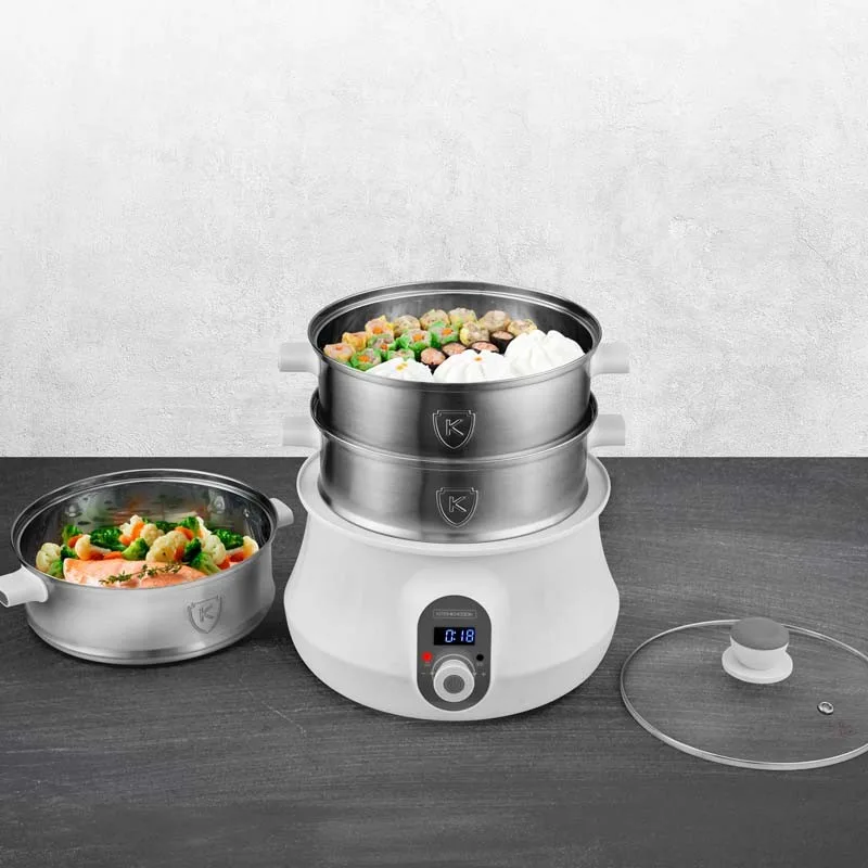 Cuiseur vapeur & couscoussier inox avec livre de recettes MULTISTEAM9 Kitchencook - Reconditionné - miniature 4 - Zenkaa