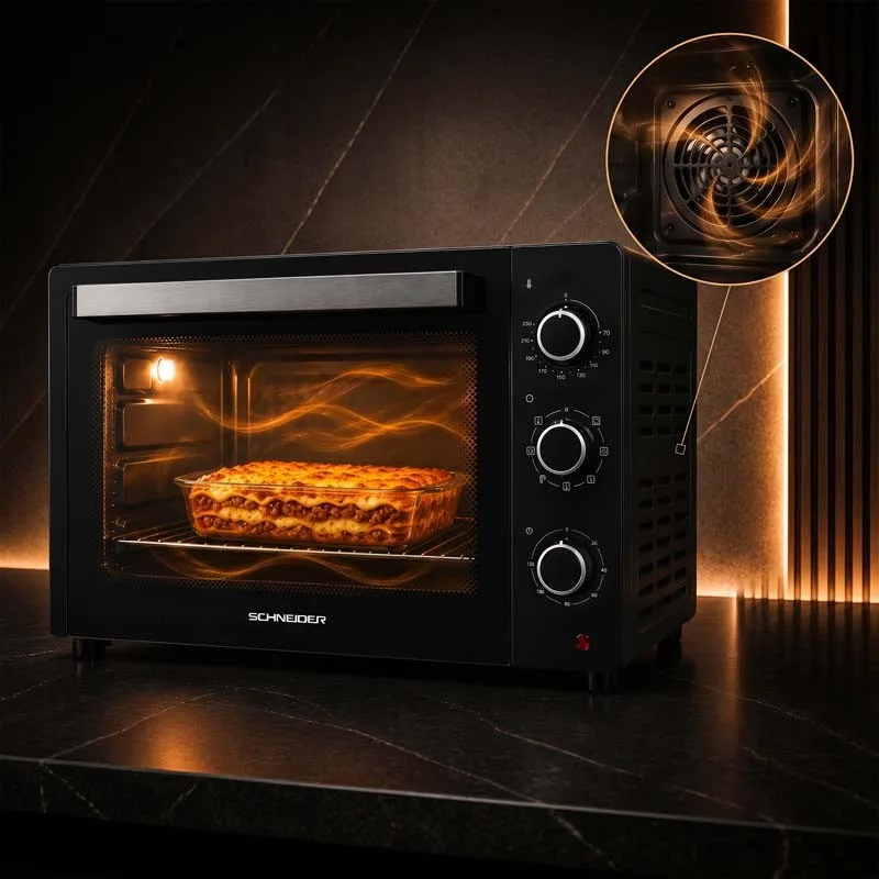 Schneider - SCEO2345CTB - Noir - Four électrique 45 L posable - Chaleur tournante - 1700 W - miniature 6 - Zenkaa