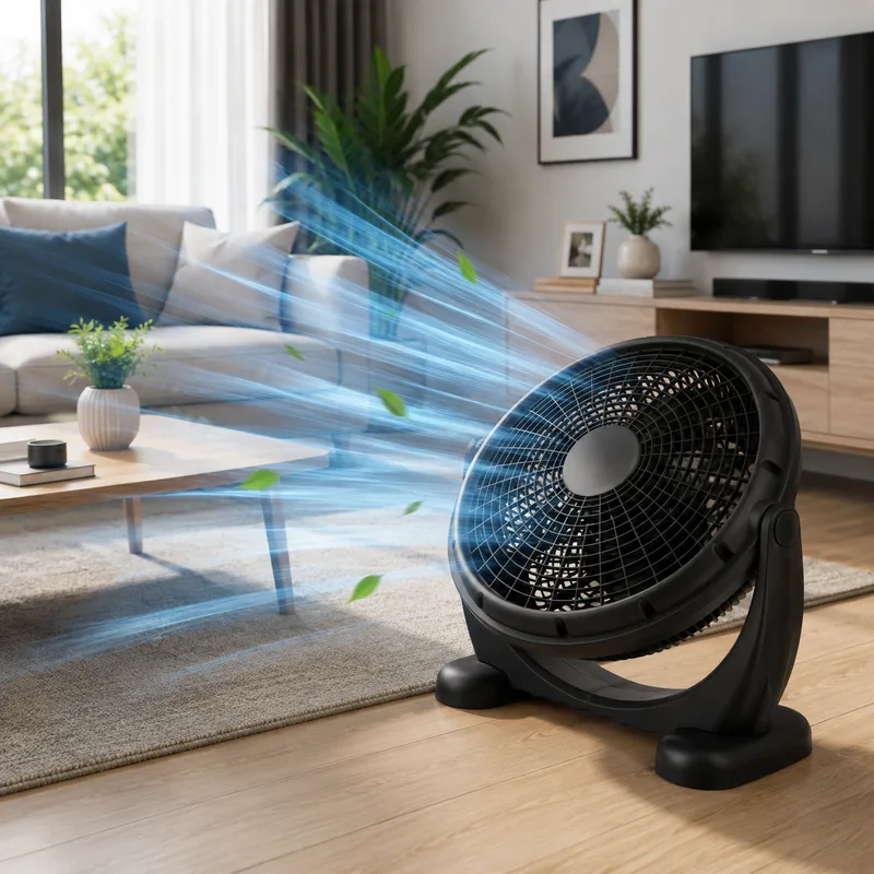 Ventilateur de Sol et table Rond Inclinable 36 cm – Noir 50W - miniature 2 - Zenkaa