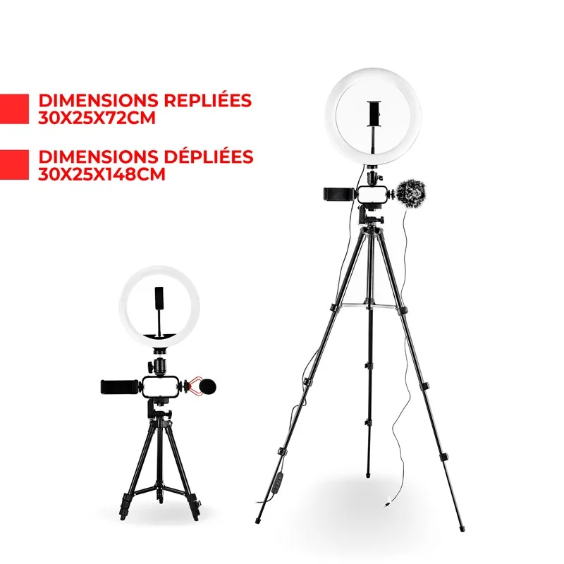 Trépied Vlogging Kit Avec Anneau Lumineux Livestreaming VLOG 550 - Reconditionné - miniature 6 - Zenkaa