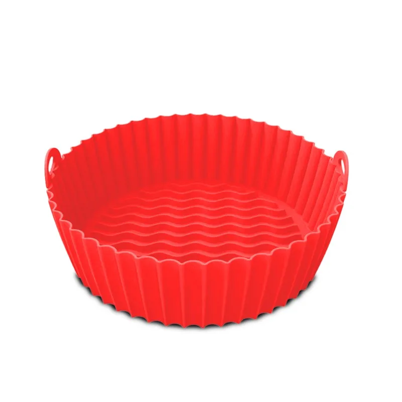 Kitchencook - SILROUND2_RED - Lot de 2 moules silicone ronds Air Fryer - miniature 4 - Zenkaa