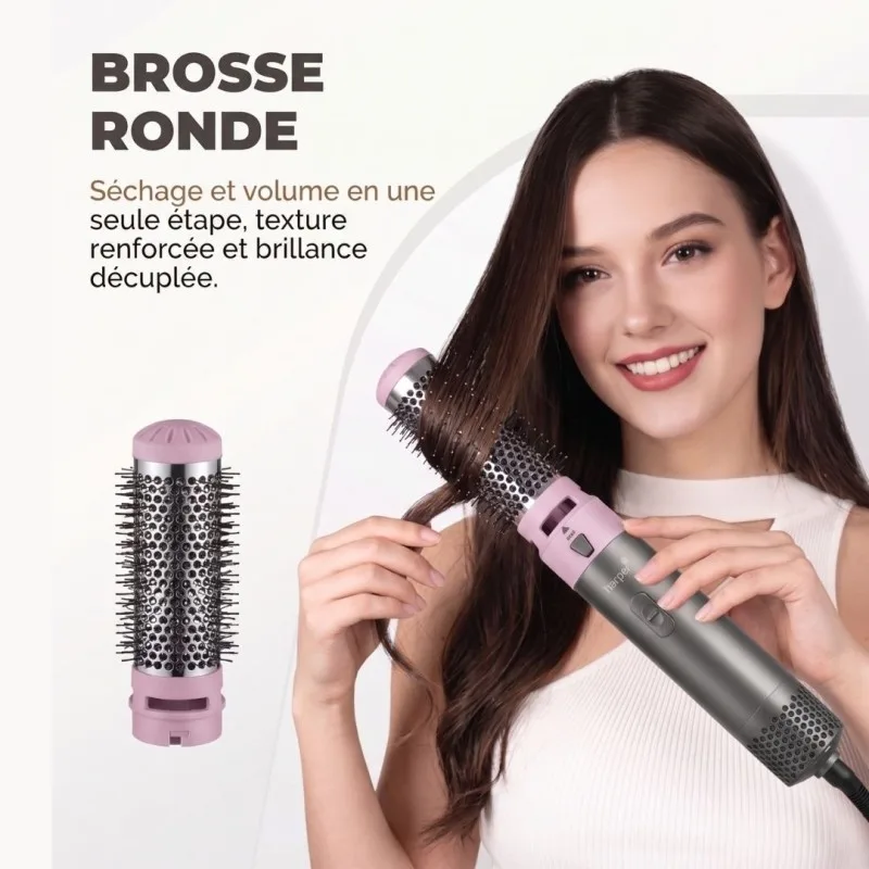 Harper - Brosse soufflante 5-en-1 - 3 débit d'air - Séchage et coiffage - Avec trousse de transport - miniature 6 - Zenkaa