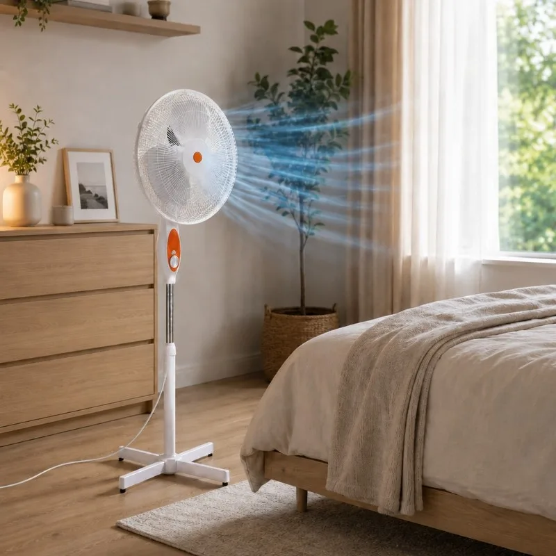 Ventilateur sur pied - Ø 40 cm - 45 W - Orange Blanc - miniature 4 - Zenkaa