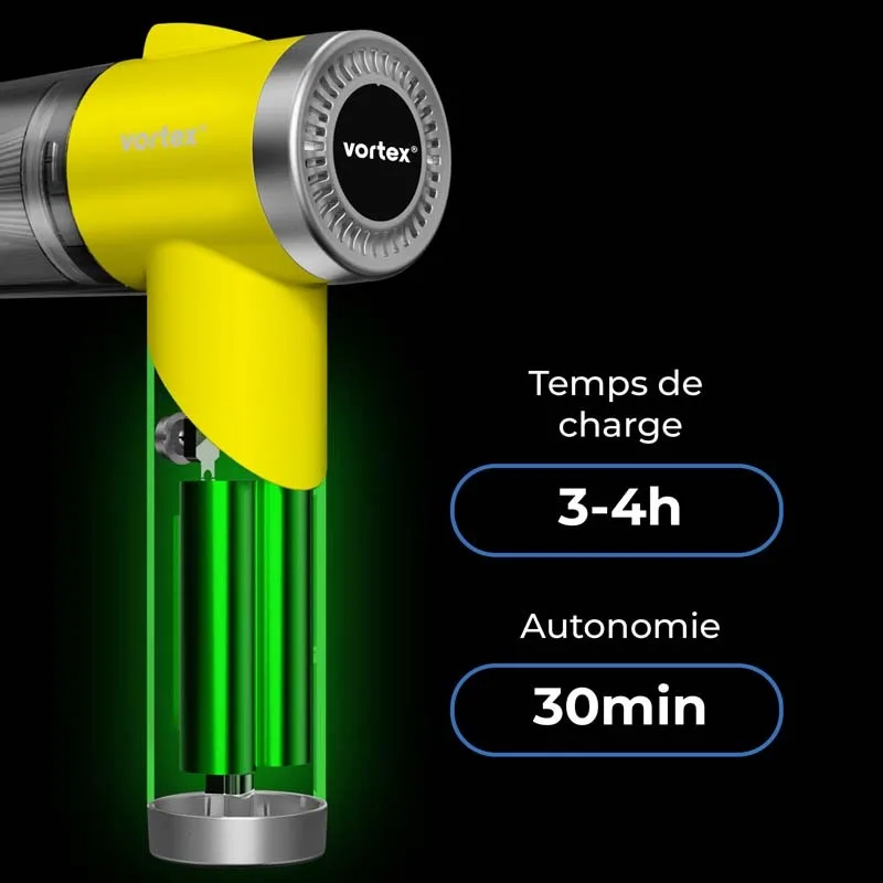Vortex - CRC90 Yellow - Aspirateur à main sans fil pliable avec LED et accessoires - miniature 7 - Zenkaa