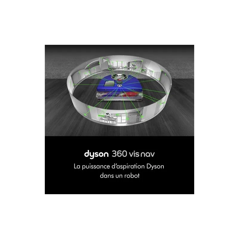 Dyson - 360 Vis Nav RB03 - Aspirateur robot connecté 0.57L - Bleu - HEPA - miniature 2 - Zenkaa