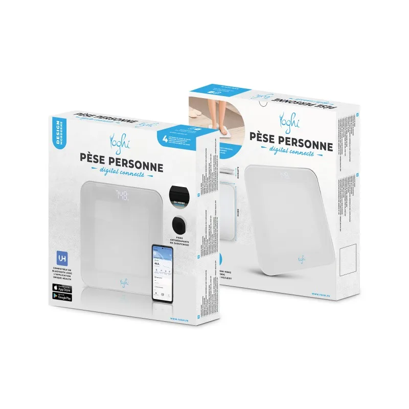 YOGHI - I_FIT_2_WHITE - Blanc - Pèse-personne connecté - 180 kg - App dédiée - miniature 7 - Zenkaa