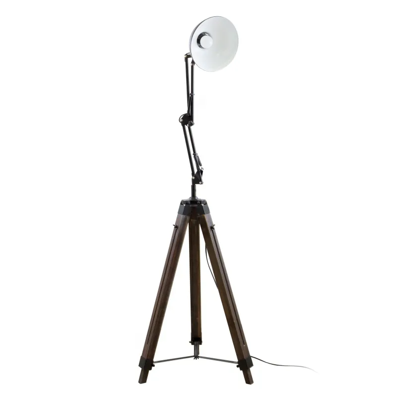 Gasoline - OFFICE Vielli - Lampadaire décoratif - Bois et métal - Pied 170 cm - Abat-jour 20 cm - miniature 5 - Zenkaa