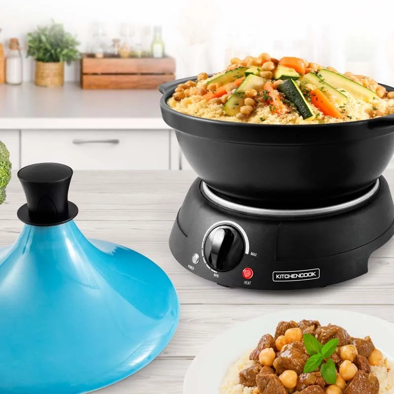 Kitchencook - Tajine électrique K-JINE 3 BLEUE - 300 W 3 L - Pot en terre cuite - miniature 2 - Zenkaa