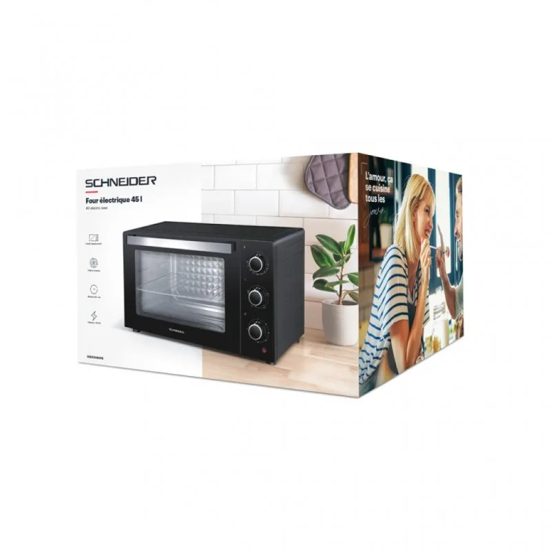 Schneider - SCEO2345CTB - Noir - Four électrique 45 L posable - Chaleur tournante - 1700 W - miniature 10 - Zenkaa