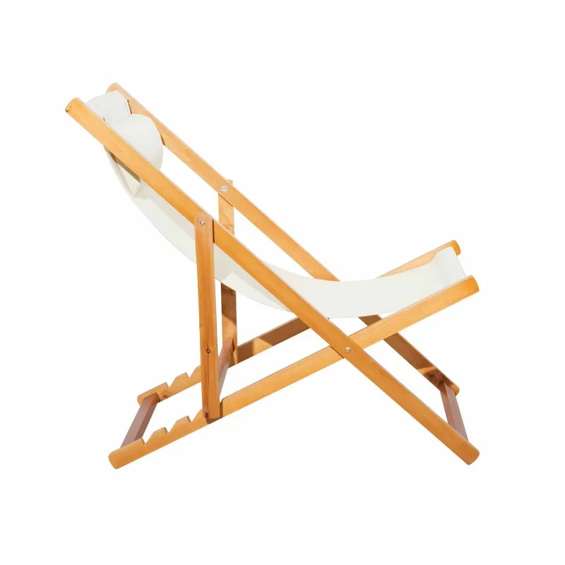 CHILIENNE PLIANTE INCLINABLE EN BOIS DE PEUPLIER CHILI BEIGE MOBILIER RAINEAU - miniature 4 - Zenkaa