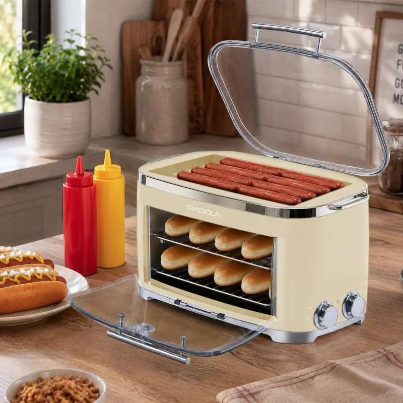 Radiola - DOGDOG CREAM - Machine à hot-dogs - 5 rouleaux chauffants - Chauffe-pain - 260 W - miniature 4 - Zenkaa