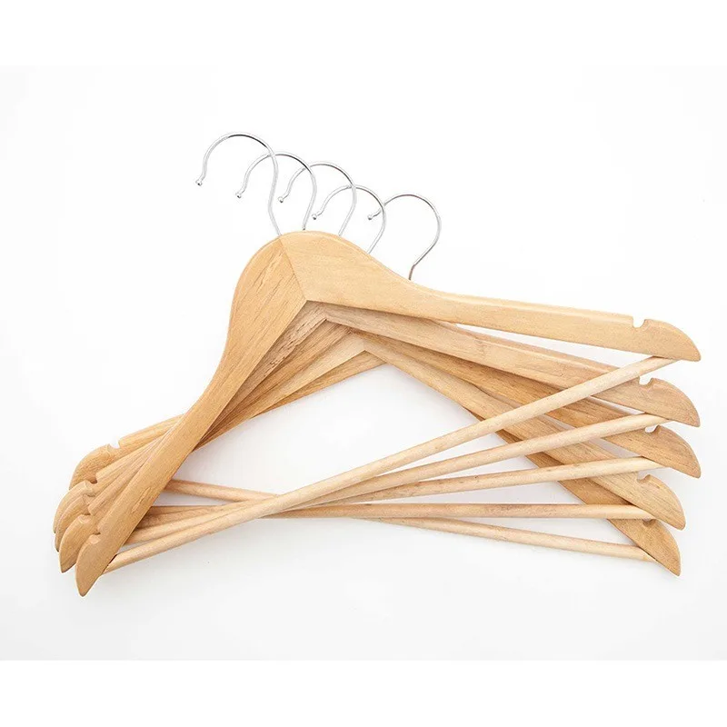 Lot de 5 cintres bois avec barre CINTRE5 HARPER - miniature 3 - Zenkaa
