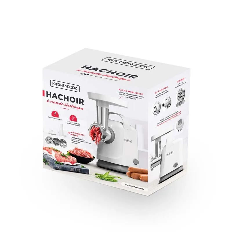 KitchenCook - MG1000 - Hachoir à viande électrique - 1000 W - Fonction inverse - miniature 6 - Zenkaa