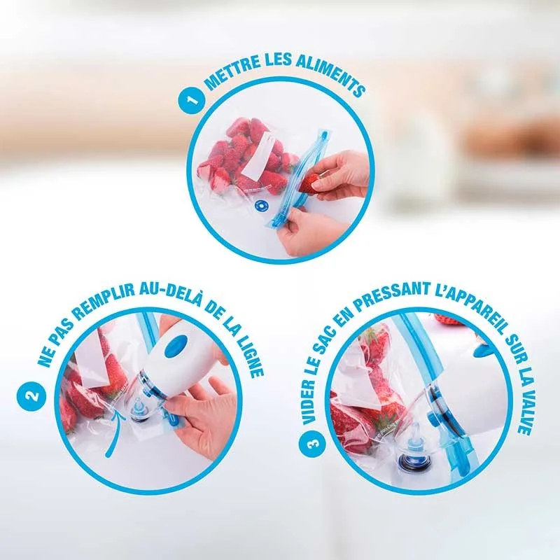 Conservair - SLIM SEAL - Machine sous vide portable - 5 sacs zip réutilisables - Sans BPA - miniature 2 - Zenkaa