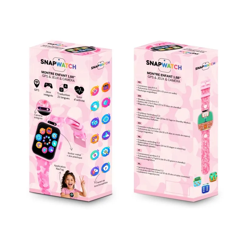 SnapWatch - INWATCH GIRLY GPS - Montre connectée pour enfant 1.88" GPS jeux caméra - miniature 9 - Zenkaa