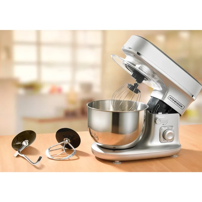 Kitchencook - Robot pétrin 5L - 1300W - 6 intensités - Bol amovible acier inoxydable - Crochet à pâte - Fouet à fils - miniature 3 - Zenkaa