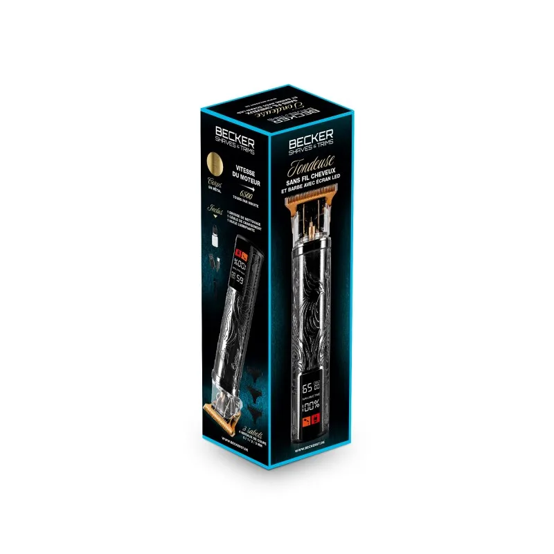 Tondeuse sans fil écran LED Phoenix Black Becker - miniature 7 - Zenkaa